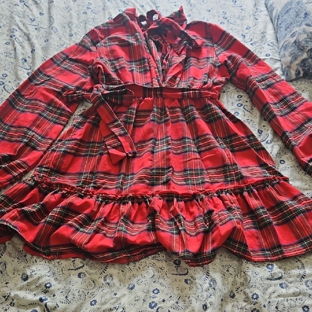 Cupshe Red Plaid Midi Dress